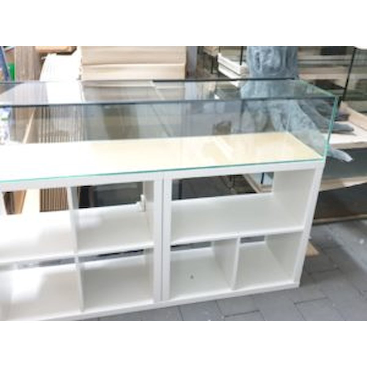 weißglas aquarium 153x39x30cm (lxtxh) 180l für schwedisches quadrat regal (auf lager in plz 31555)