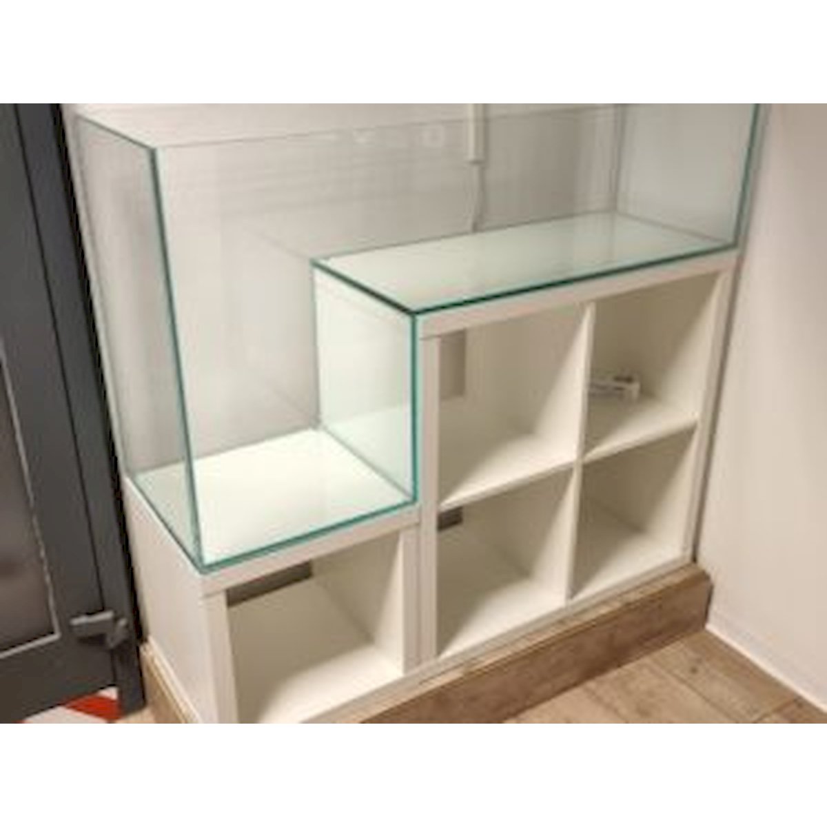 weißglas aquarium 117,5x39x65,5/30cm (lxtxh) dropoff 194l für schwedisches quadrat regal (auf lager in plz 31555)