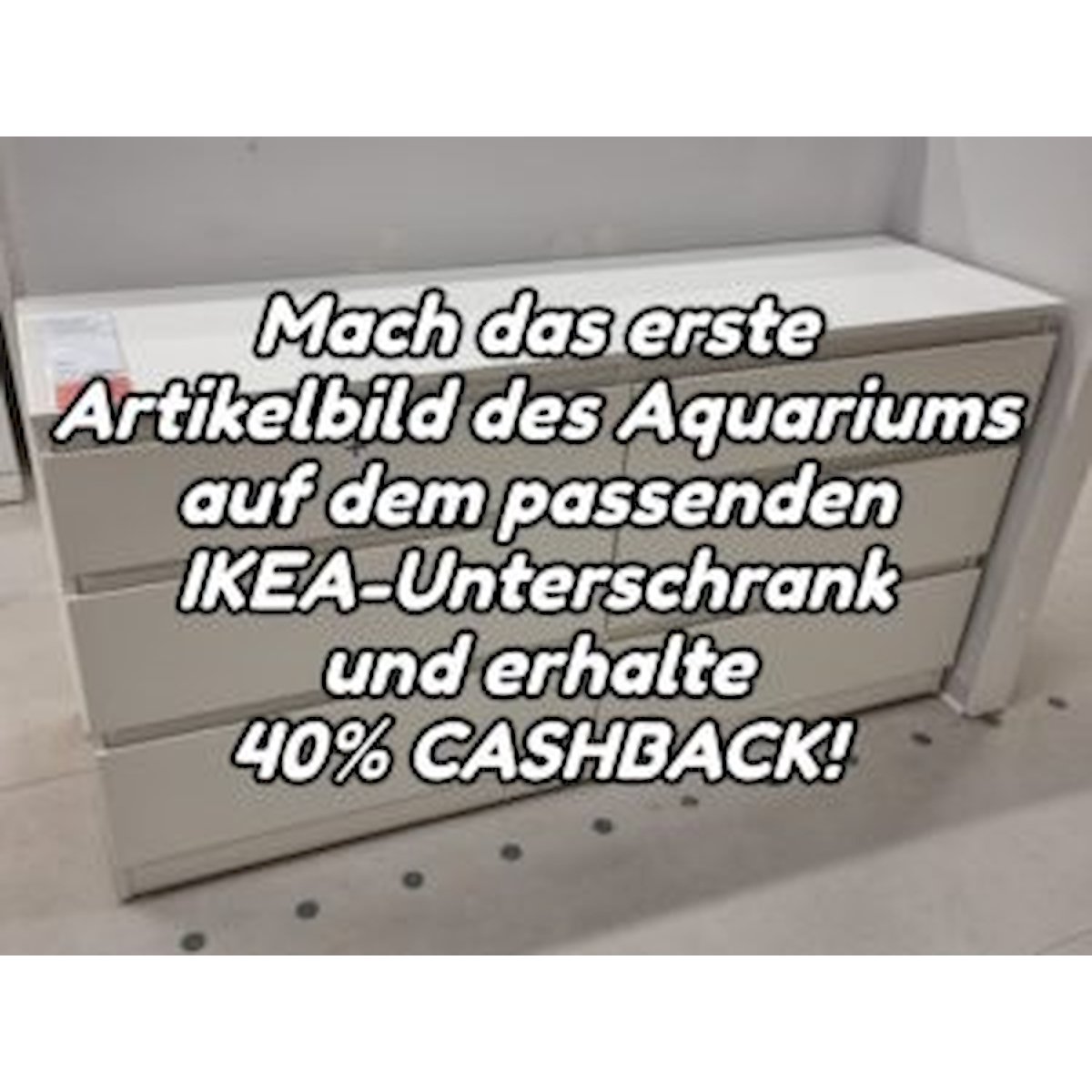aquarium 70x47x40cm (lxtxh) 132l für schwedischen schrank (auf lager in plz 31555)