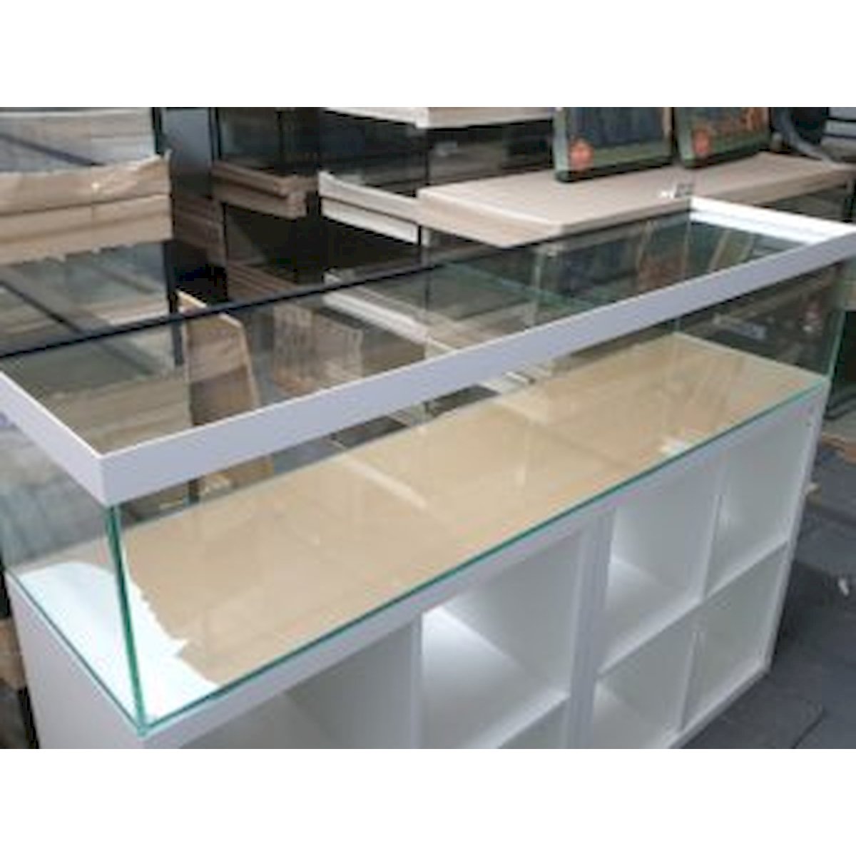 aquarium 153x39x32cm (lxtxh) 190l + abdeckungs system für schwedisches quadrat regal (auf lager in plz 31555)